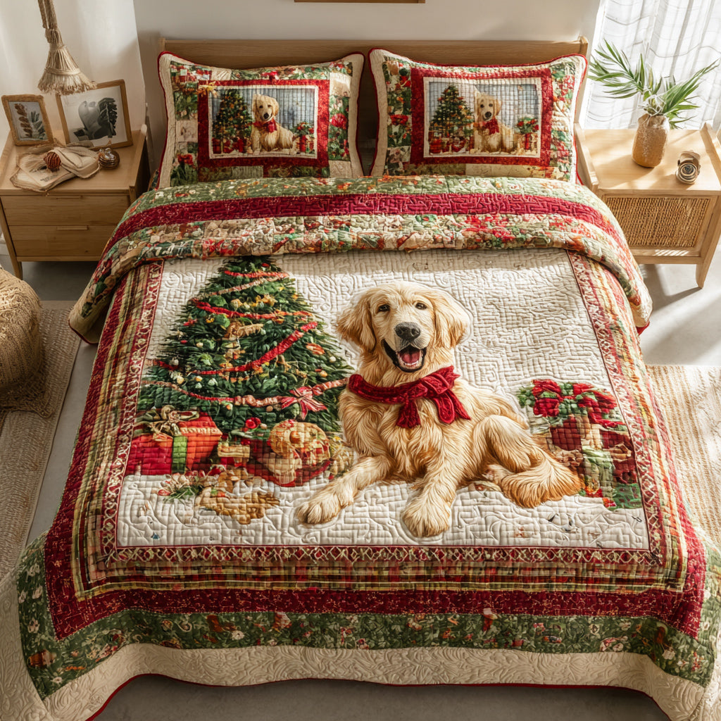 Golden Retriever -Piece Quilted Bedding Set VTQ-Myprintsy