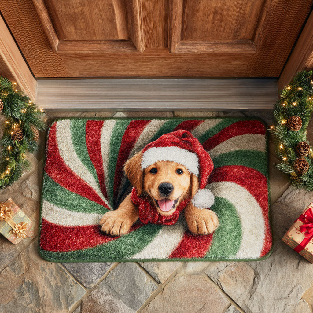 Golden Vortex Pup Doormat VTQ-Myprintsy