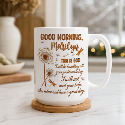 Good Morning This Is God I Will Not Need Your Help Memorial Flower Mug - Personalized Coffee Mug-Myprintsy