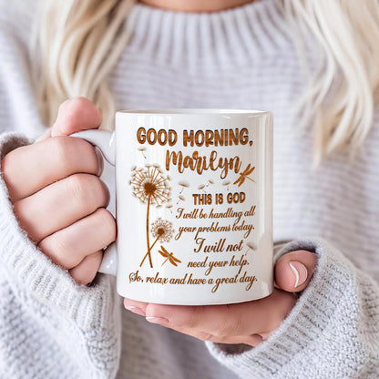 Good Morning This Is God I Will Not Need Your Help Memorial Flower Mug - Personalized Coffee Mug-Myprintsy