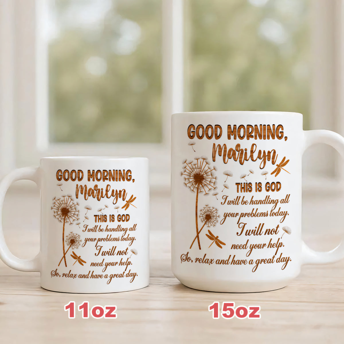 Good Morning This Is God I Will Not Need Your Help Memorial Flower Mug - Personalized Coffee Mug-Myprintsy