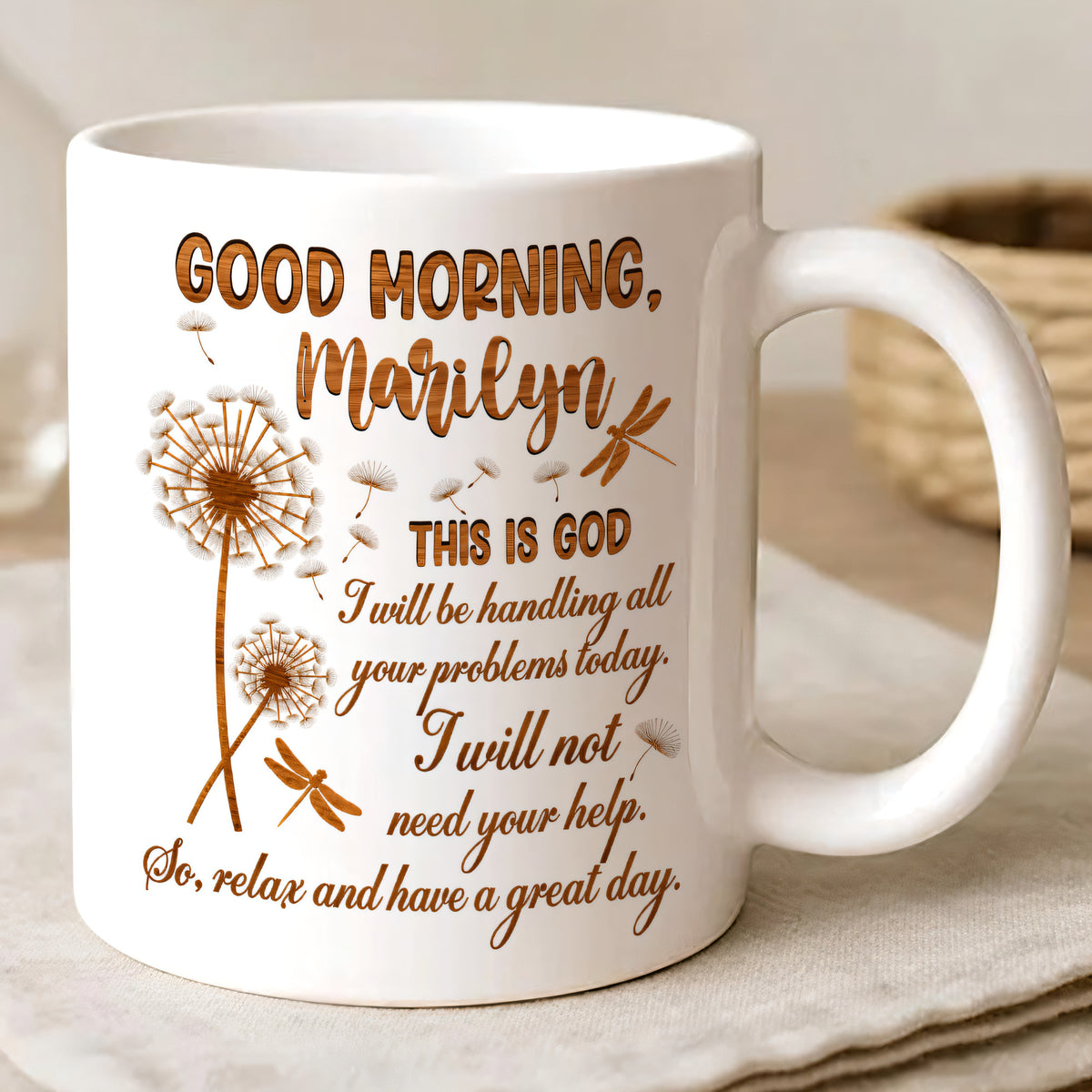 Good Morning This Is God I Will Not Need Your Help Memorial Flower Mug - Personalized Coffee Mug-Myprintsy