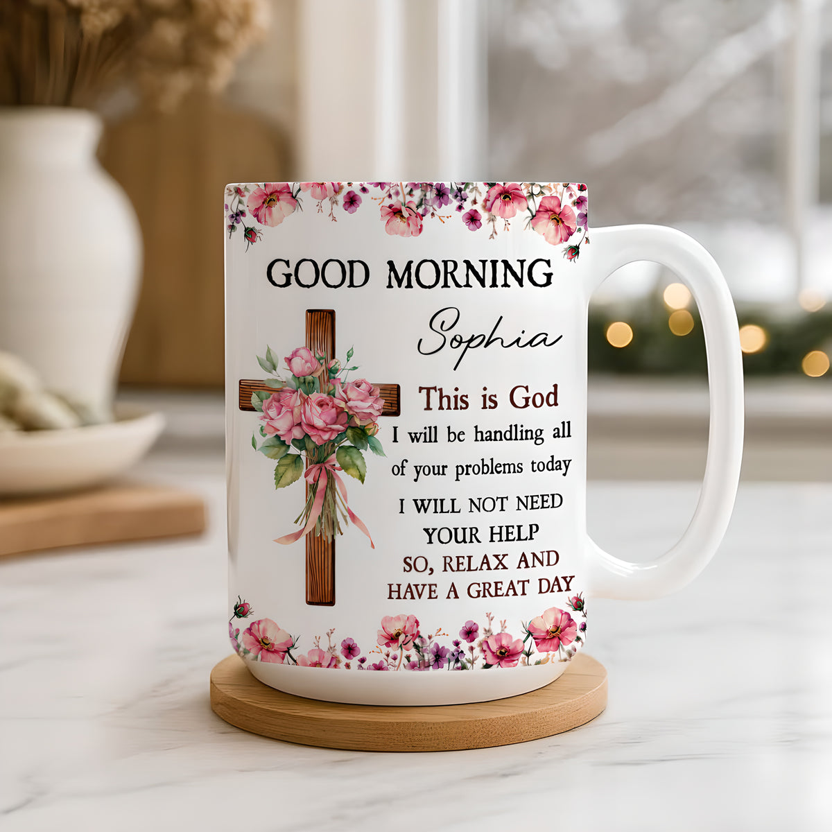 Good Morning This Is God So Relax And Have A Great Day Custom Mug - Personalized Coffee Mug - Gift For Christians-Myprintsy