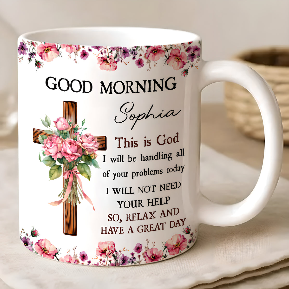 Good Morning This Is God So Relax And Have A Great Day Custom Mug - Personalized Coffee Mug - Gift For Christians-Myprintsy