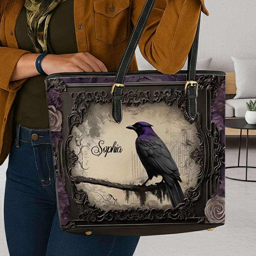 Gothic Raven - Personalized Leather Handbag & Wallet Set-Myprintsy
