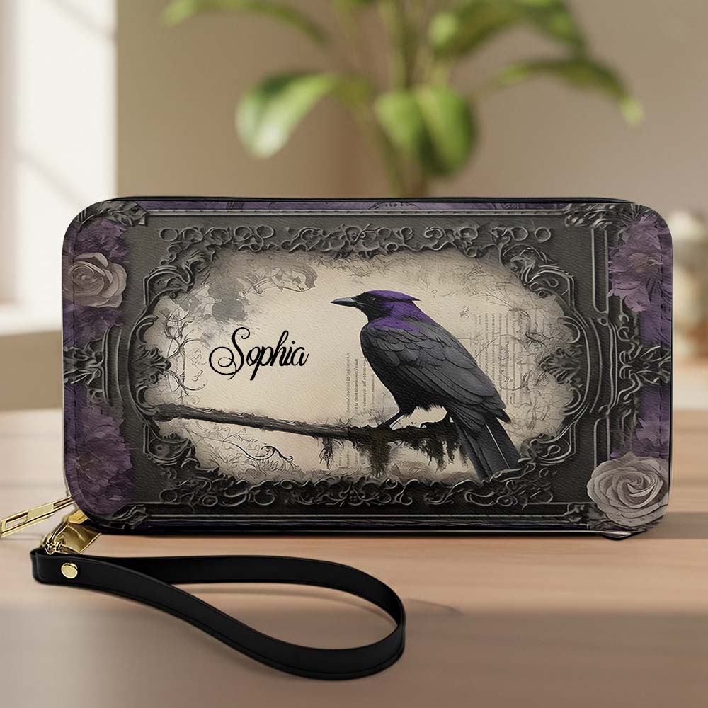 Gothic Raven - Personalized Leather Handbag & Wallet Set-Myprintsy