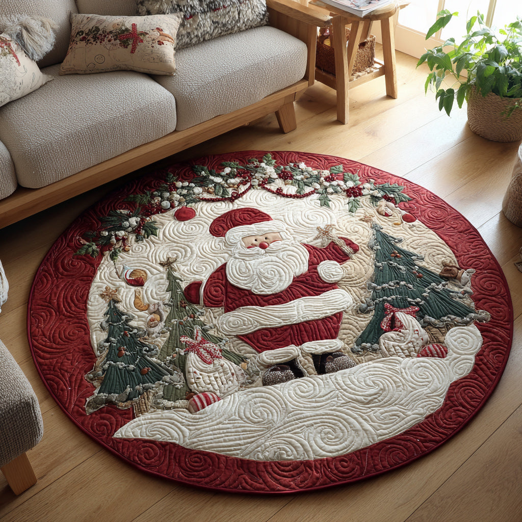 Grand Santa Claus Quilted Round Mat VTQ-Myprintsy