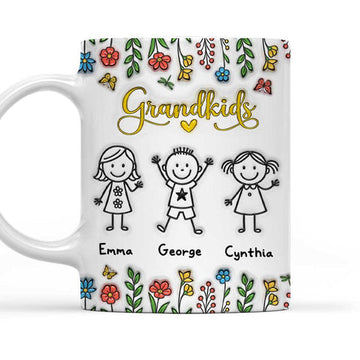 Grandkids Make Life Grand - Personalized 3D Inflated Effect Mug-Myprintsy
