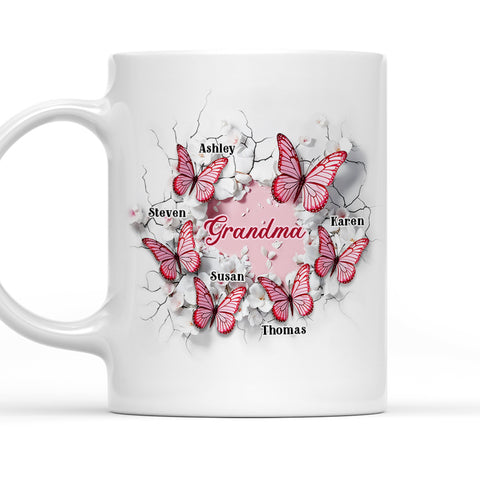 Grandma Butterfly - Personalized 3D Coffee Mug-Myprintsy