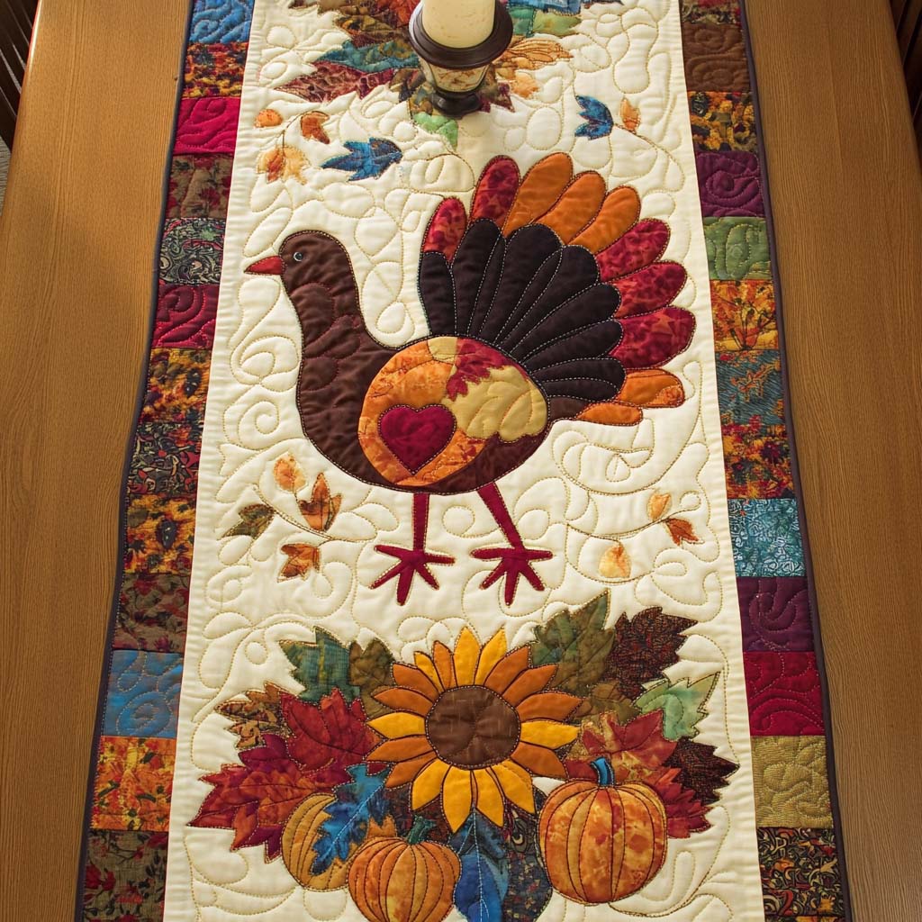 Grateful Turkey Quilted Table Runner VTQ-Myprintsy