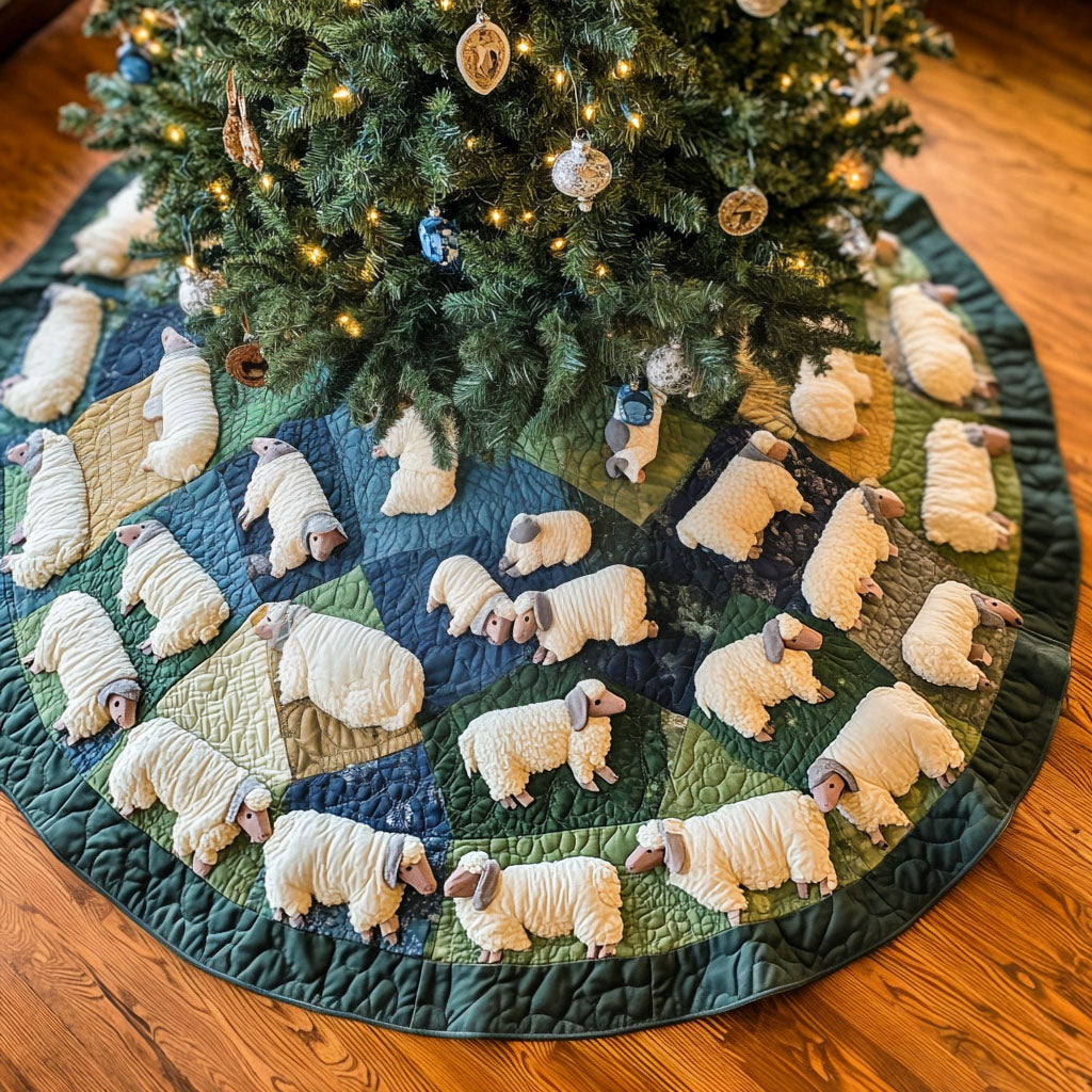 Grazing Grounds Quilted Christmas Tree Skirt-Myprintsy