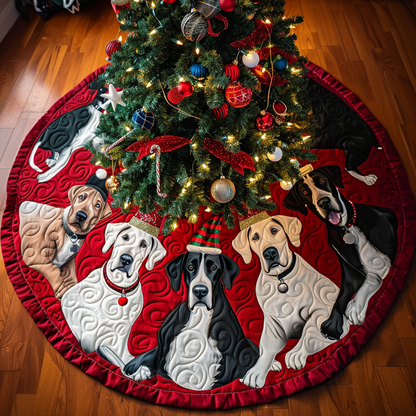 Great Dane Cheer Christmas Quilted Tree Skirt-Myprintsy