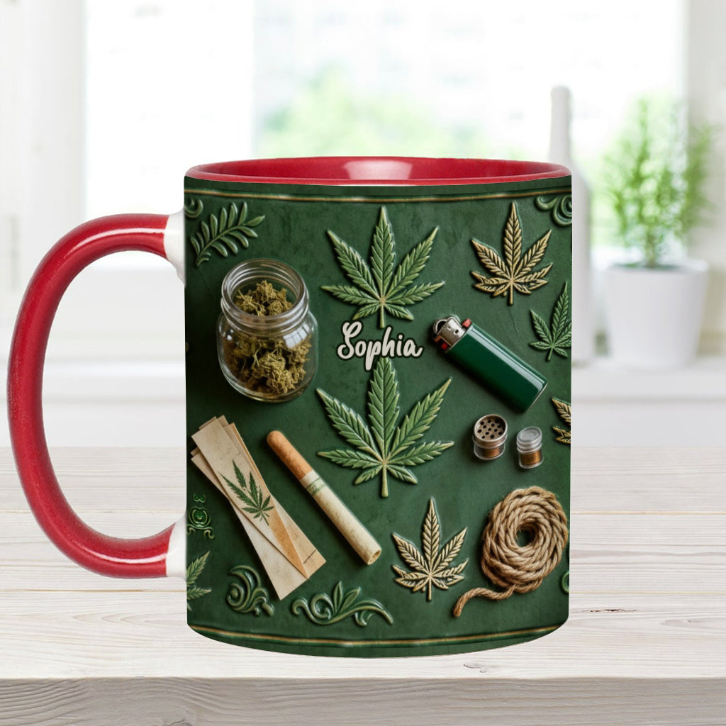 Green Magic Leaf Weed Marijuana - Personalized Accent Mug - Coffee Mug for Marijuana Lovers, Unique Gift for Him & Her-Myprintsy