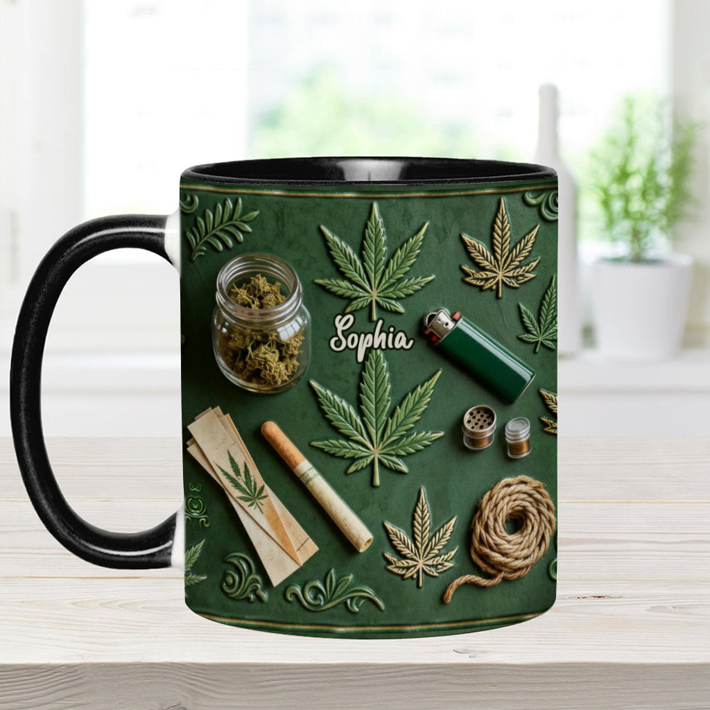 Green Magic Leaf Weed Marijuana - Personalized Accent Mug - Coffee Mug for Marijuana Lovers, Unique Gift for Him & Her-Myprintsy