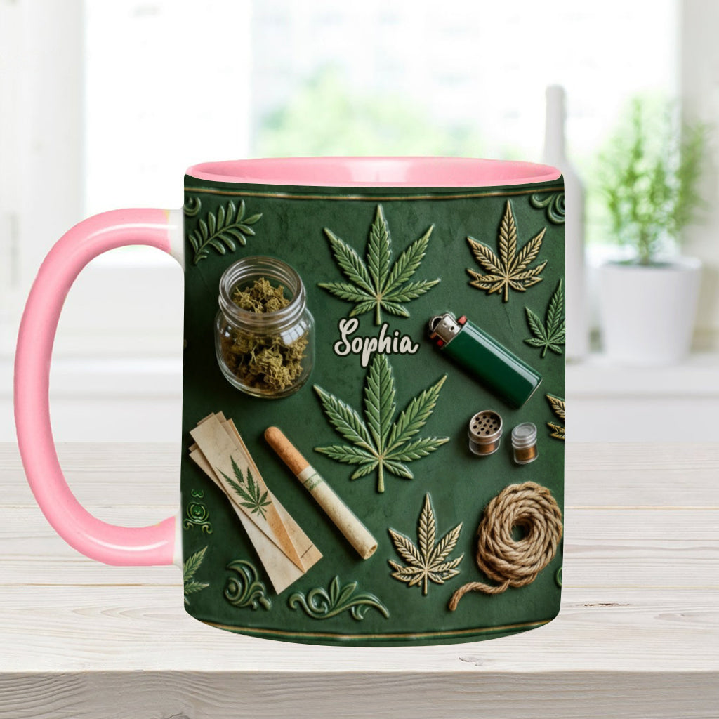 Green Magic Leaf Weed Marijuana - Personalized Accent Mug - Coffee Mug for Marijuana Lovers, Unique Gift for Him & Her-Myprintsy