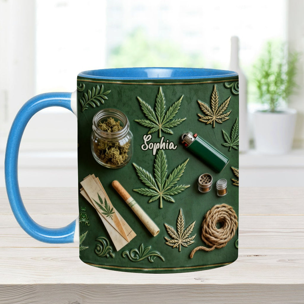 Green Magic Leaf Weed Marijuana - Personalized Accent Mug - Coffee Mug for Marijuana Lovers, Unique Gift for Him & Her-Myprintsy