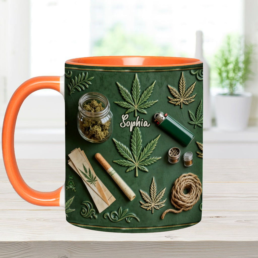 Green Magic Leaf Weed Marijuana - Personalized Accent Mug - Coffee Mug for Marijuana Lovers, Unique Gift for Him & Her-Myprintsy