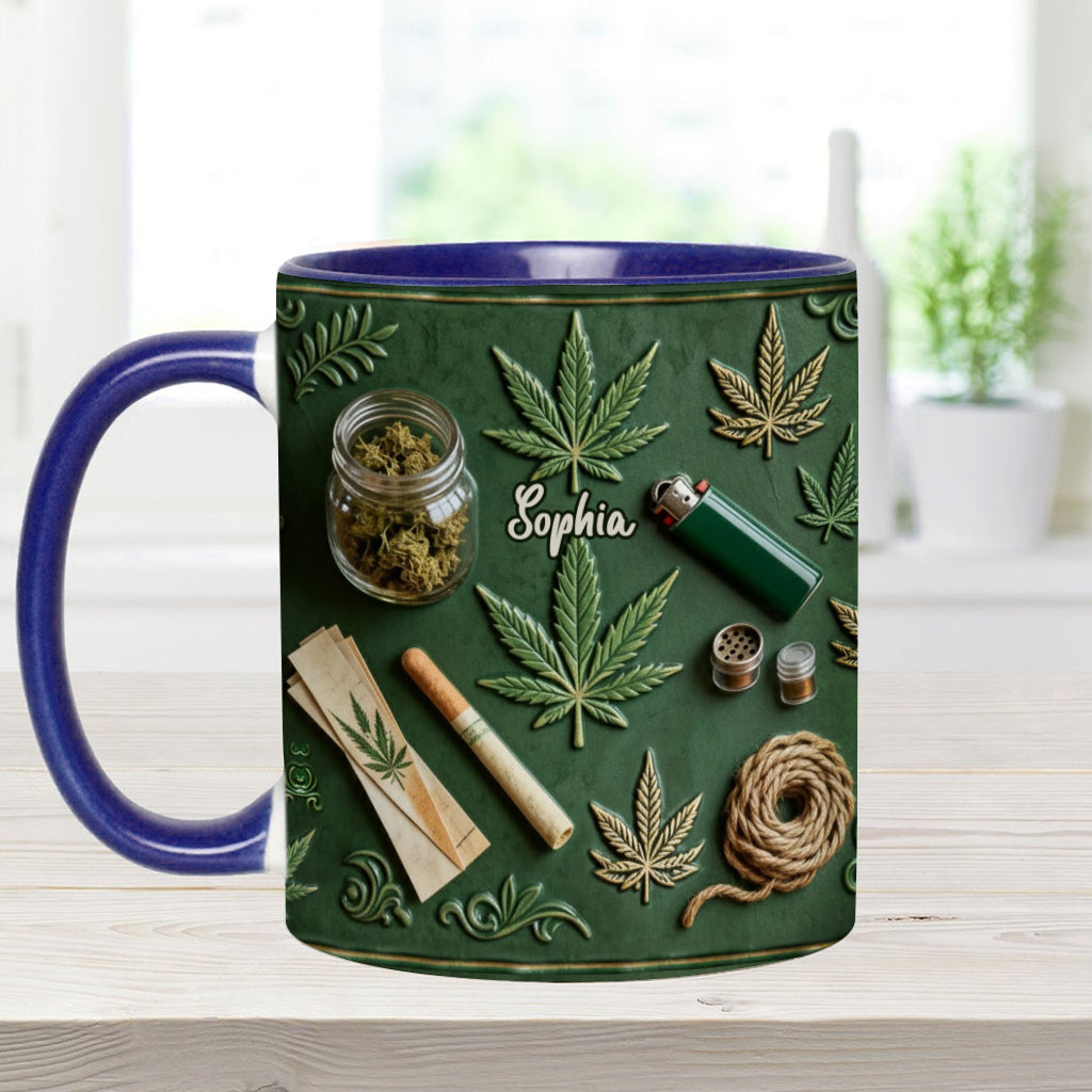 Green Magic Leaf Weed Marijuana - Personalized Accent Mug - Coffee Mug for Marijuana Lovers, Unique Gift for Him & Her-Myprintsy