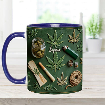 Green Magic Leaf Weed Marijuana - Personalized Accent Mug - Coffee Mug for Marijuana Lovers, Unique Gift for Him & Her-Myprintsy