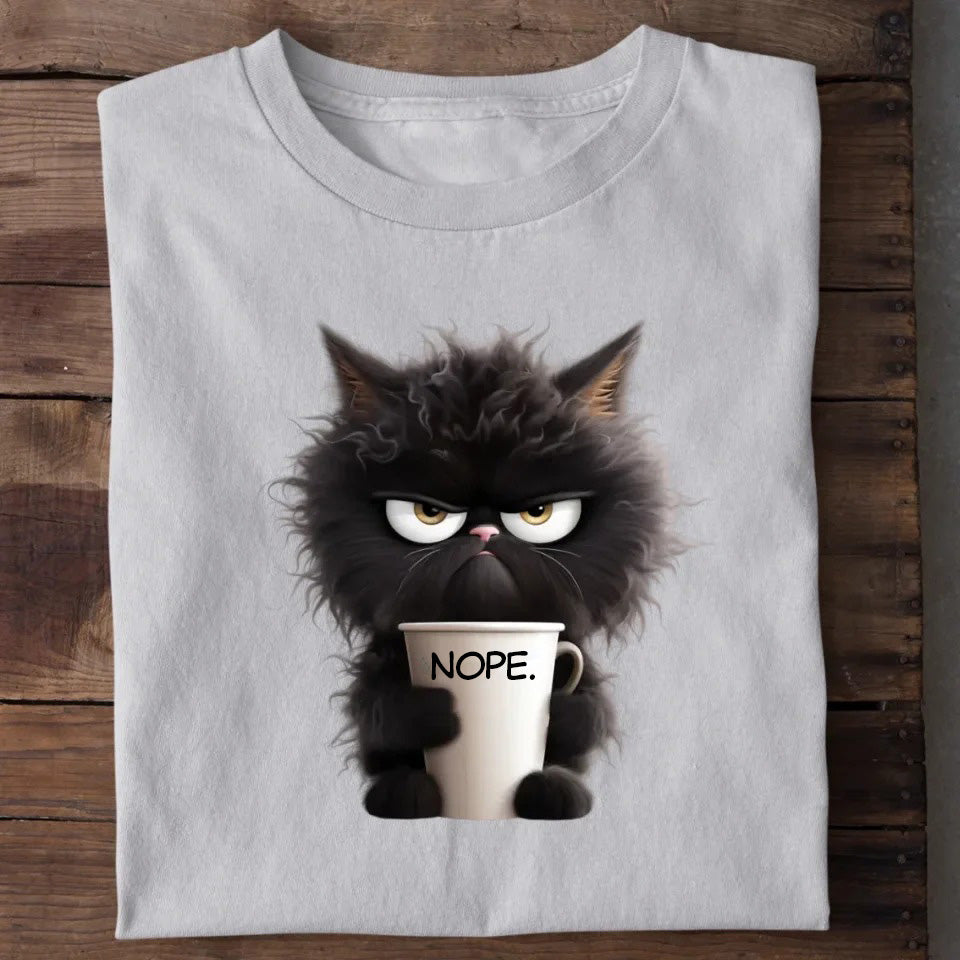 Grumpy Cat with Coffee - Personalized Shirt-Myprintsy