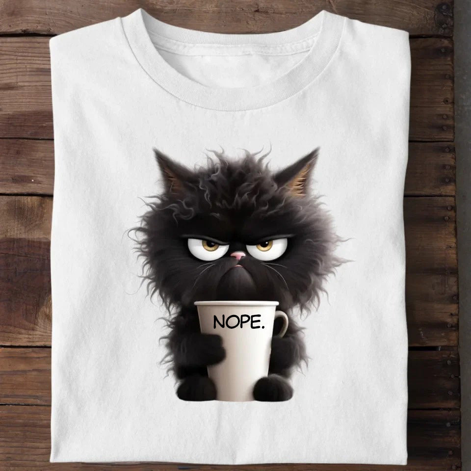 Grumpy Cat with Coffee - Personalized Shirt-Myprintsy
