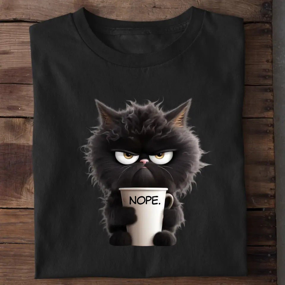 Grumpy Cat with Coffee - Personalized Shirt-Myprintsy