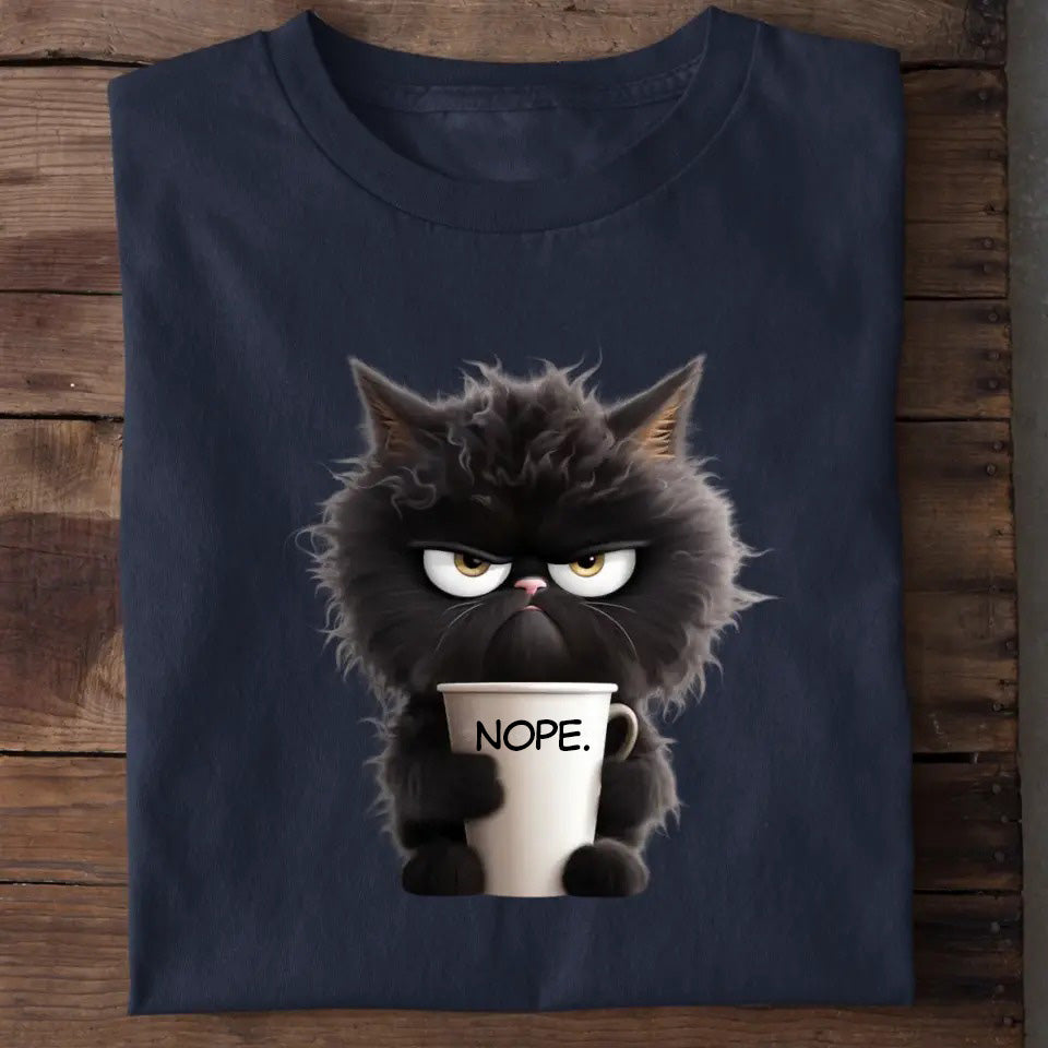 Grumpy Cat with Coffee - Personalized Shirt-Myprintsy