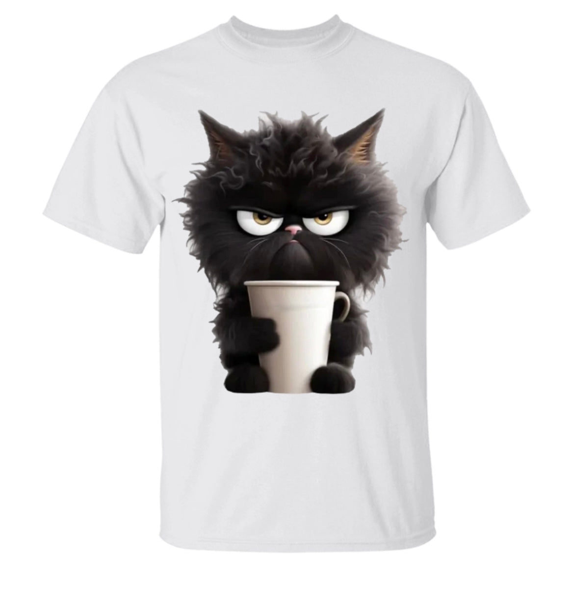 Grumpy Cat with Coffee - Personalized Shirt-Myprintsy