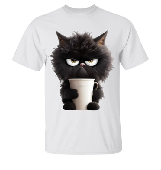 Grumpy Cat with Coffee - Personalized Shirt-Myprintsy