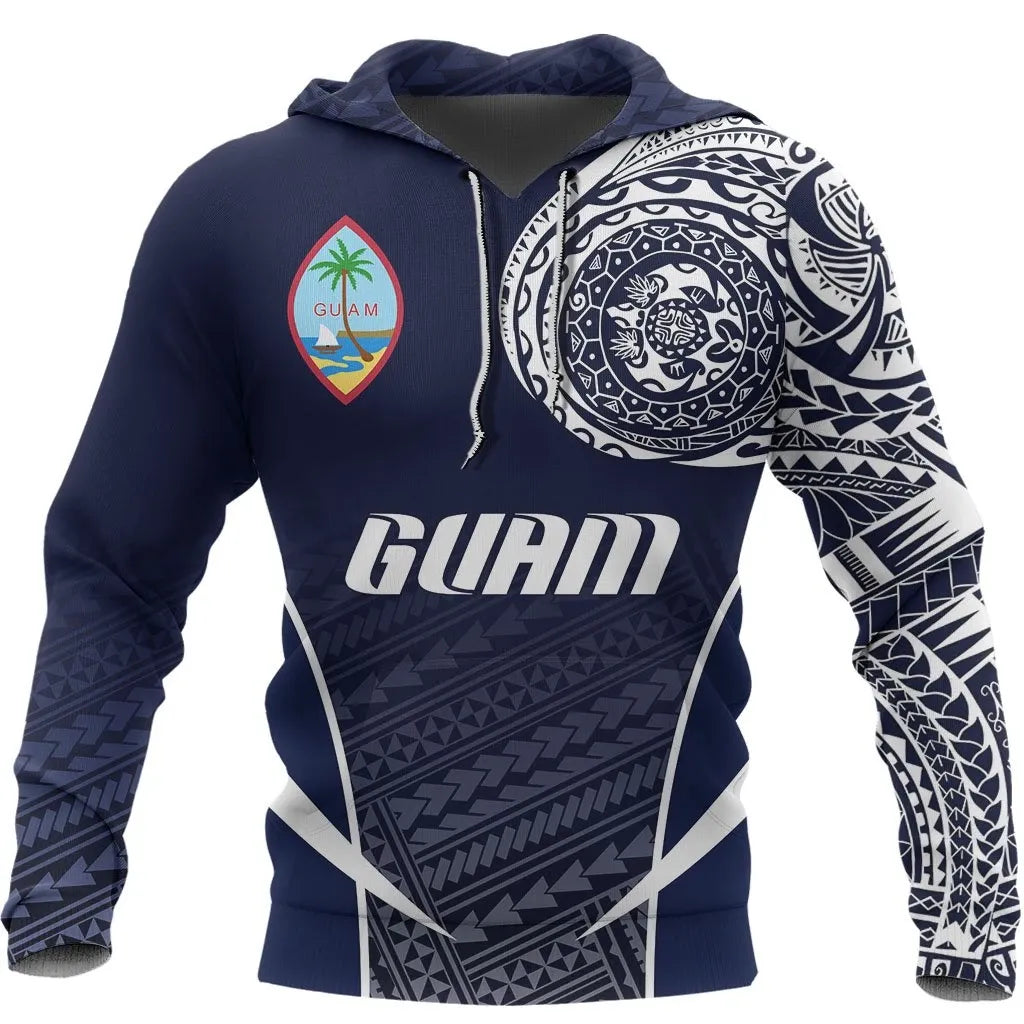 Guam Active Special Hoodie - Guam Flag Polynesian Tattoo-Myprintsy