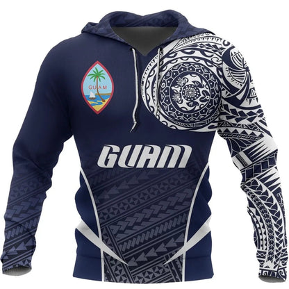 Guam Active Special Hoodie - Guam Flag Polynesian Tattoo-Myprintsy
