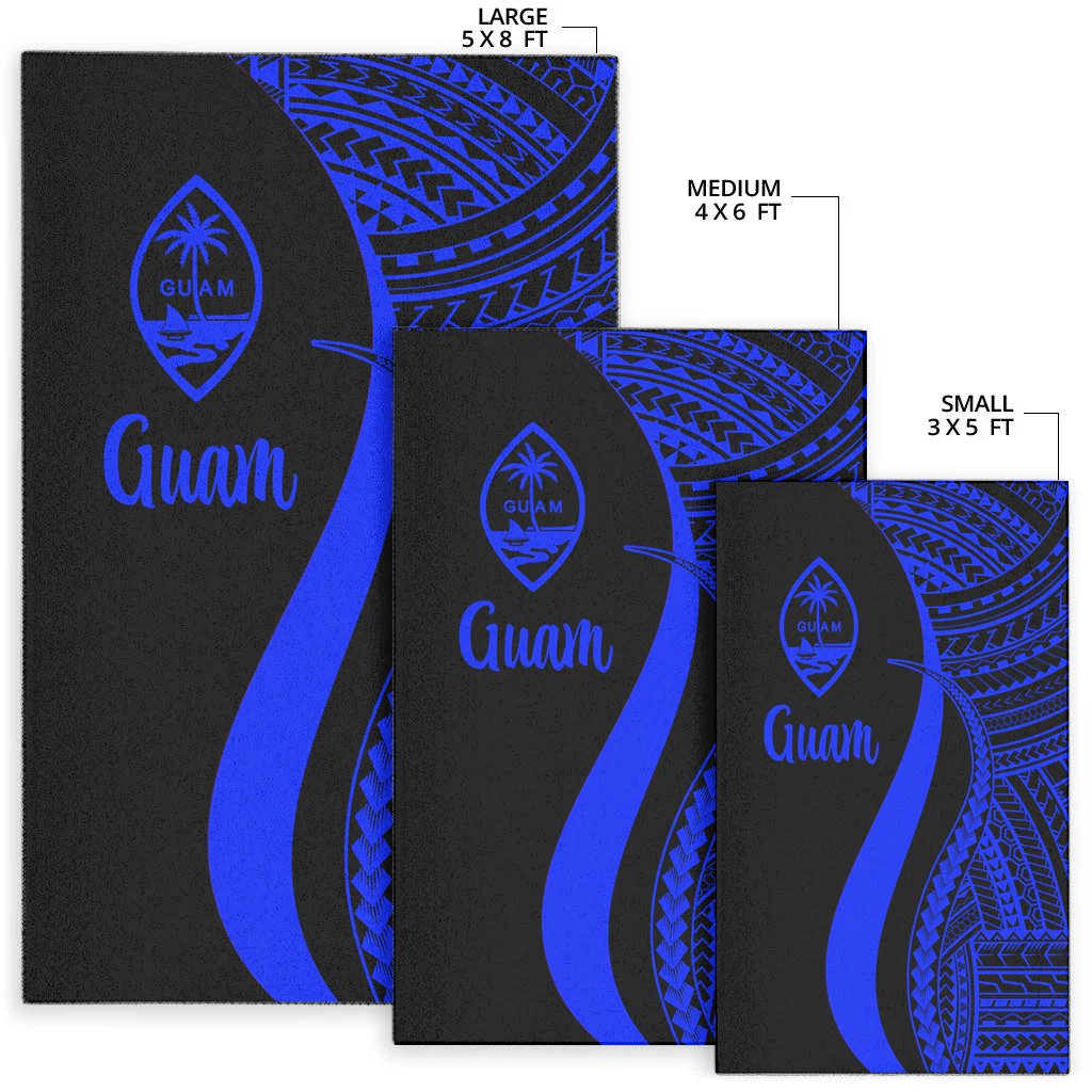 Guam Area Rug - Blue Polynesian Tentacle Tribal Pattern-Myprintsy