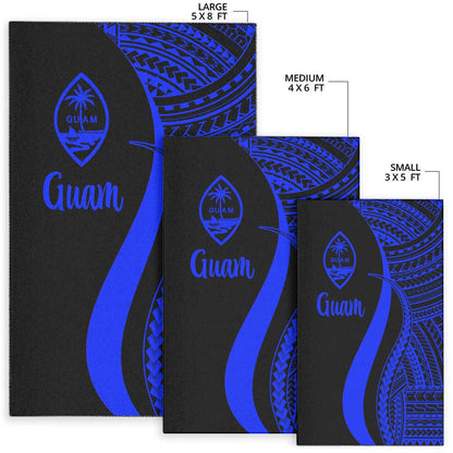 Guam Area Rug - Blue Polynesian Tentacle Tribal Pattern-Myprintsy