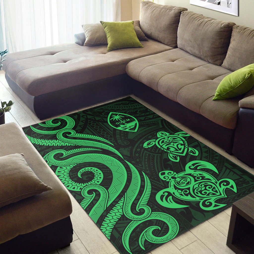 Guam Area Rug - Green Tentacle Turtle-Myprintsy