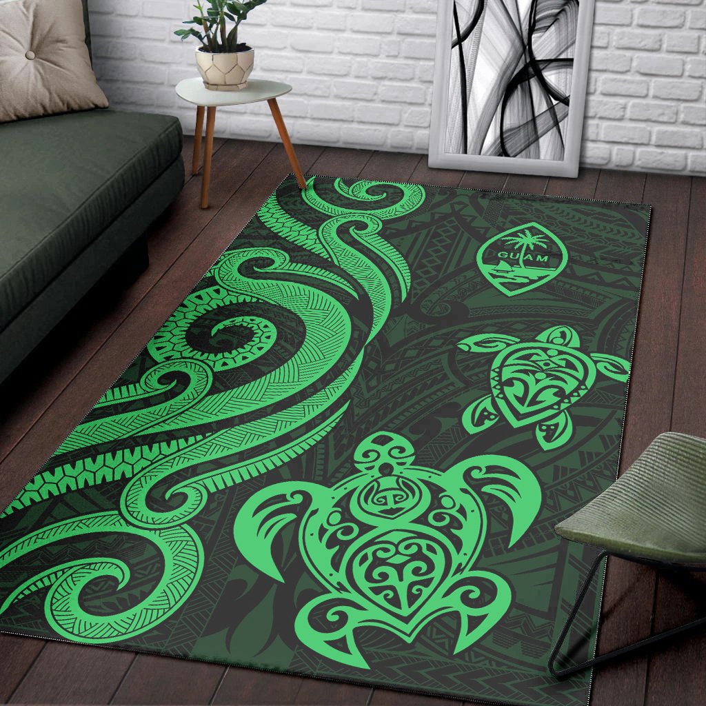 Guam Area Rug - Green Tentacle Turtle-Myprintsy