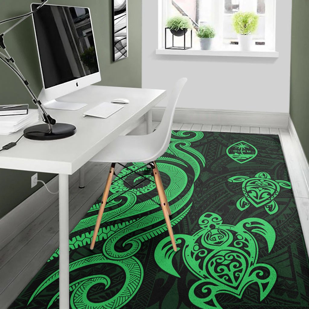 Guam Area Rug - Green Tentacle Turtle-Myprintsy