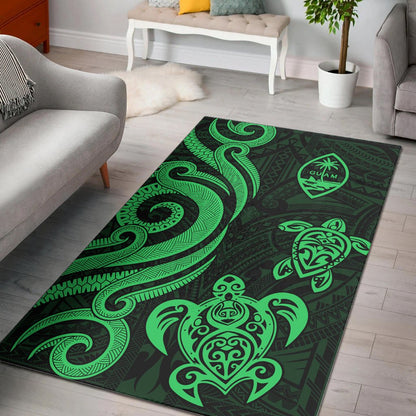 Guam Area Rug - Green Tentacle Turtle-Myprintsy