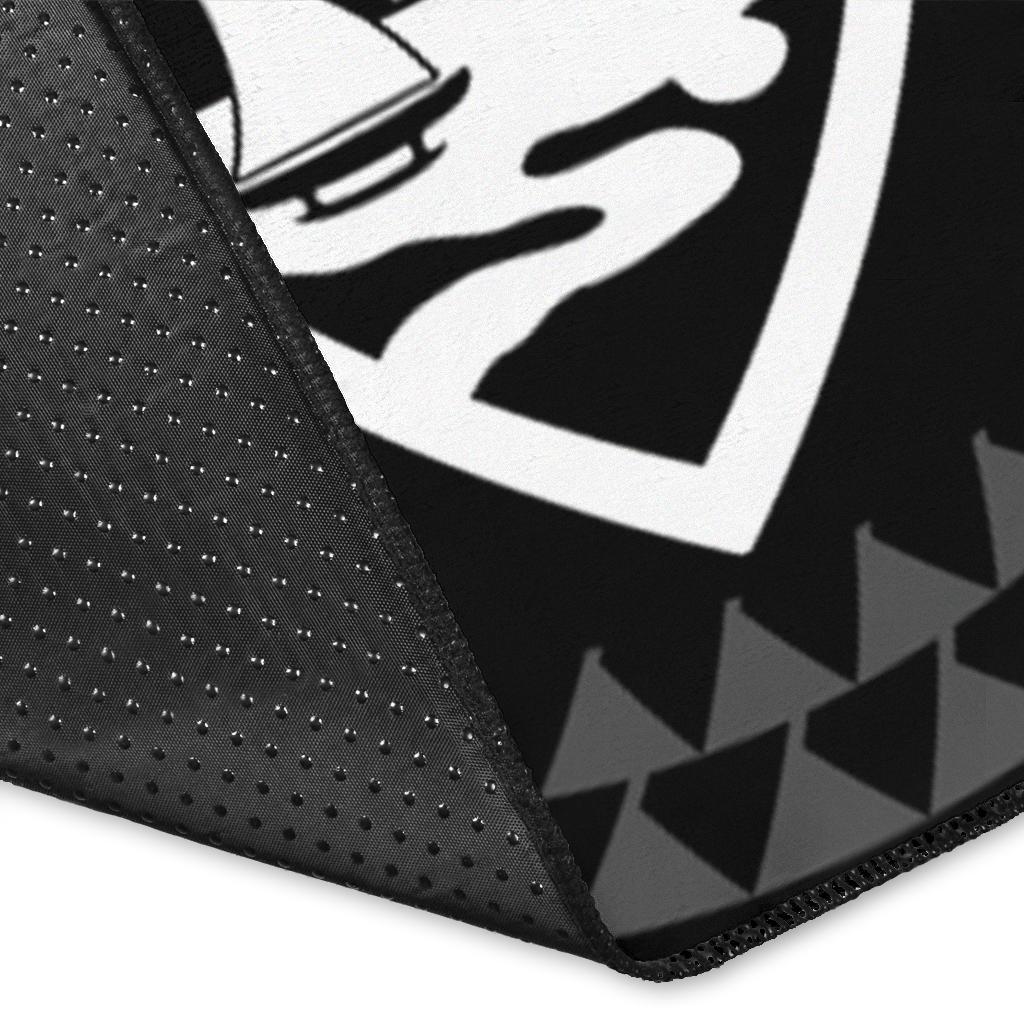 Guam Area Rug - Guam Seal With Polynesian Tattoo Style (Black)-Myprintsy
