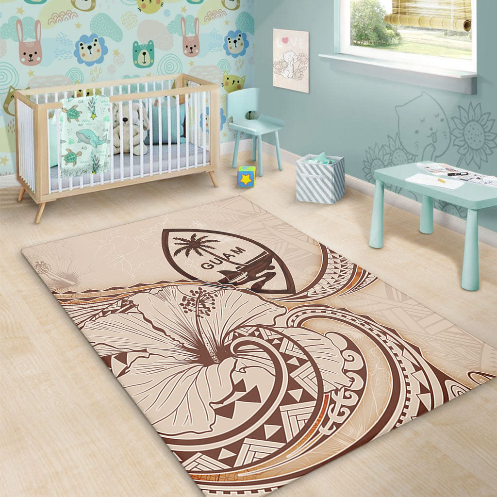 Guam Area Rug Hibiscus Flower Vintage Style-Myprintsy
