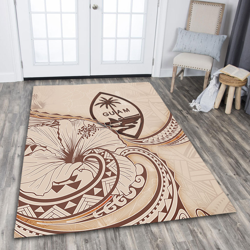 Guam Area Rug Hibiscus Flower Vintage Style-Myprintsy