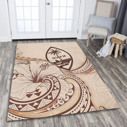 Guam Area Rug Hibiscus Flower Vintage Style-Myprintsy
