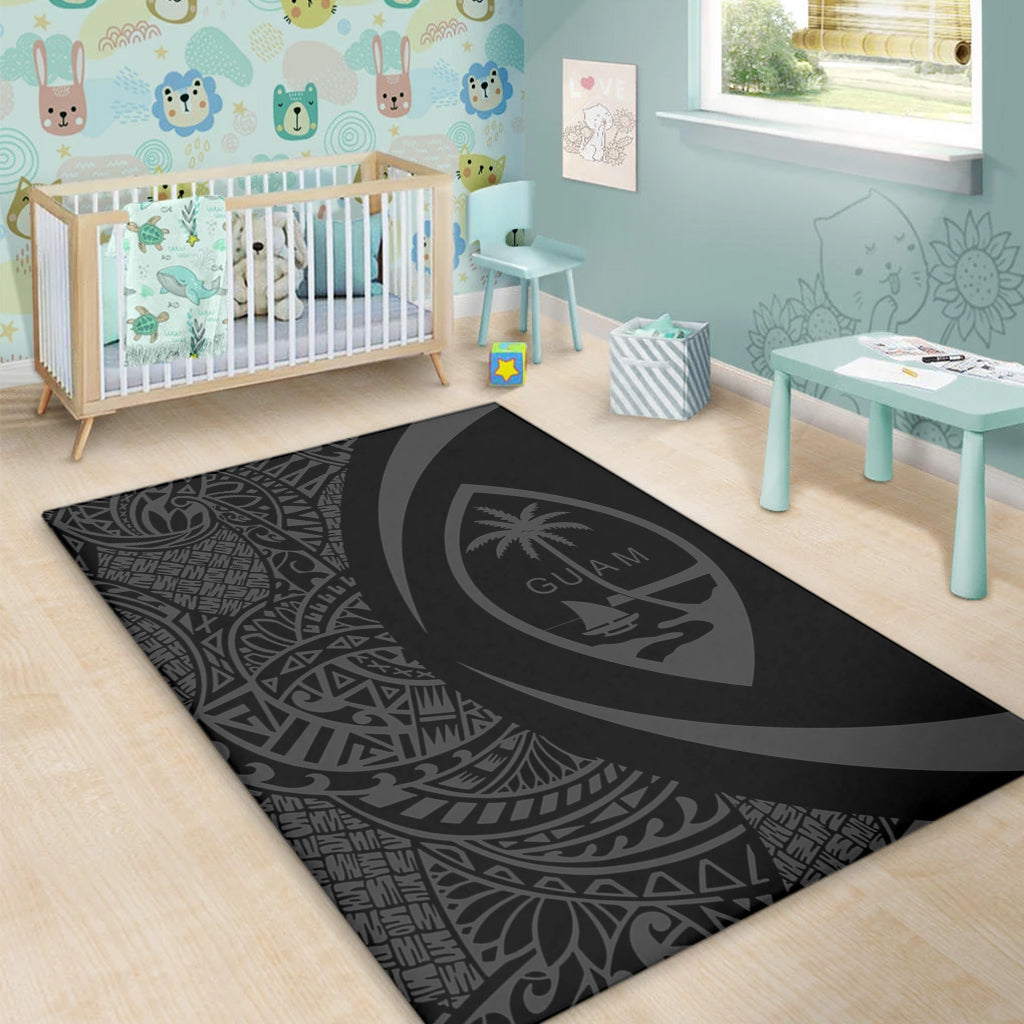 Guam Area Rug Lauhala Gray Circle Style-Myprintsy