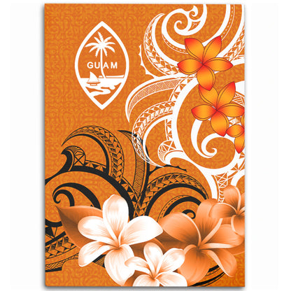 Guam Area Rug Polynesian Floral Spirit Orange-Myprintsy