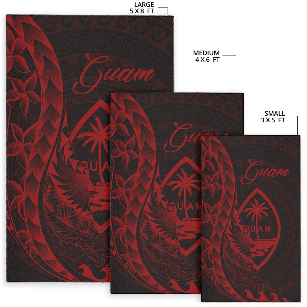 Guam Area Rug - Polynesian Pattern Style Red Color-Myprintsy