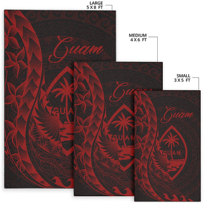 Guam Area Rug - Polynesian Pattern Style Red Color-Myprintsy