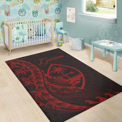Guam Area Rug - Polynesian Pattern Style Red Color-Myprintsy