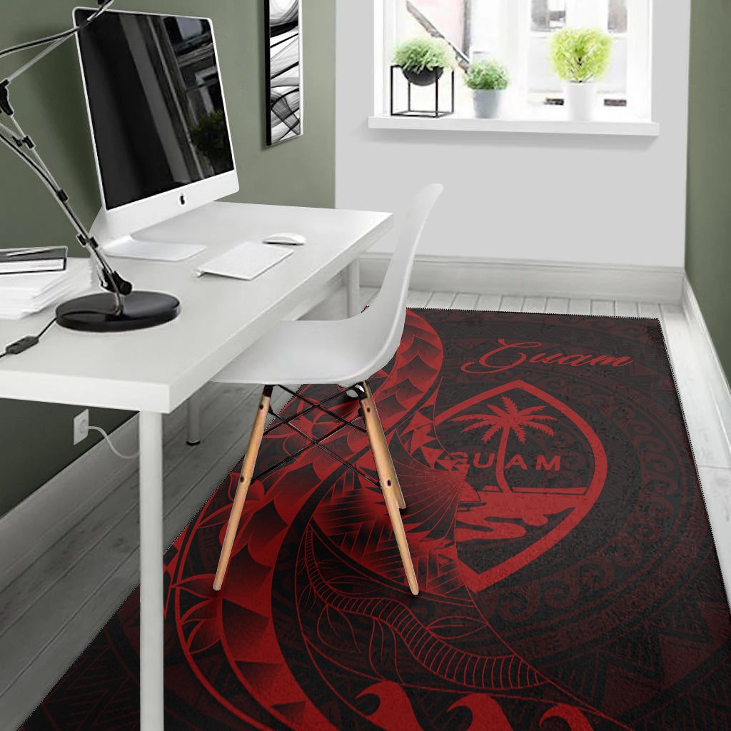 Guam Area Rug - Polynesian Pattern Style Red Color-Myprintsy