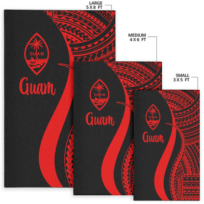 Guam Area Rug - Red Polynesian Tentacle Tribal Pattern-Myprintsy