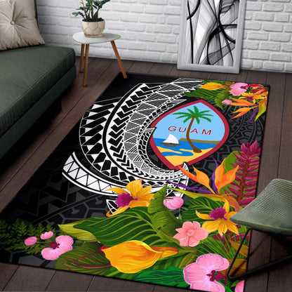 Guam Area Rug - Seal Spiral Polynesian Patterns-Myprintsy
