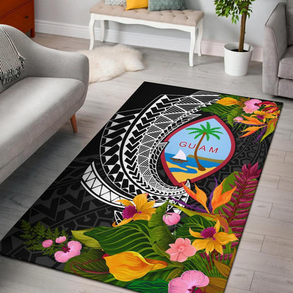 Guam Area Rug - Seal Spiral Polynesian Patterns-Myprintsy